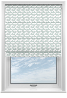 Whaling Around, Moss Green - Twist&Fit Roman Blind